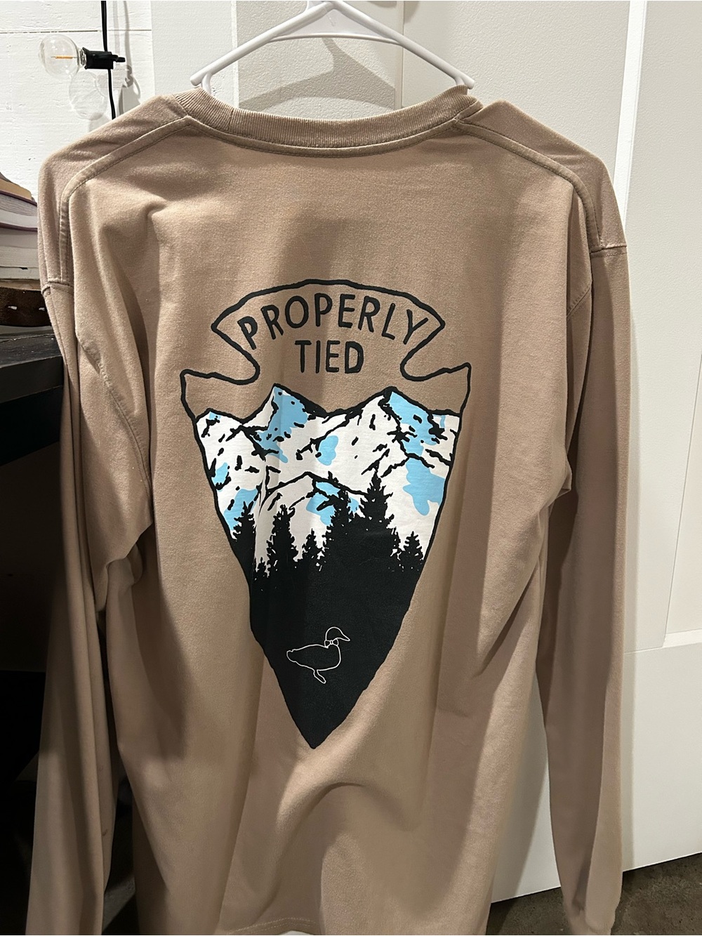 Properly Tied Men’s Long Sleeve Graphic Tee - Tan